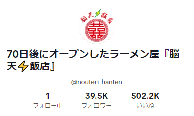 ラーメン屋のインスタ画像